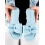 Komfortní modré  nazouváky dámské bez podpatku