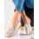 Trendy dámské  mokasíny zlaté na plochém podpatku