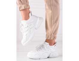 Pohodlné bílé  tenisky dámské bez podpatku