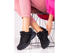 Exkluzívní černé  trekingové boty dámské bez podpatku