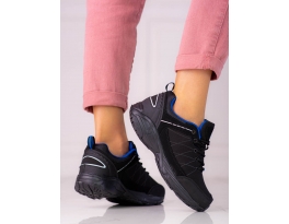 Moderní černé dámské  trekingové boty bez podpatku