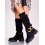 Trendy dámské černé  kozačky na plochém podpatku