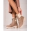 Klasické hnědé dámské  kotníčkové boty na plochém podpatku