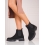 Trendy  kotníčkové boty dámské černé na plochém podpatku