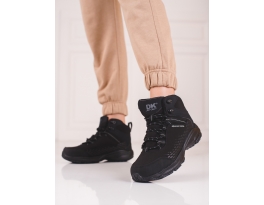 Designové černé dámské  trekingové boty bez podpatku