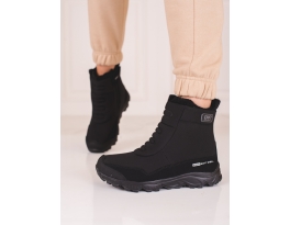 Klasické černé  trekingové boty dámské bez podpatku