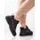Stylové černé  trekingové boty dámské bez podpatku