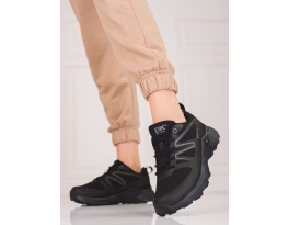 Moderní  trekingové boty dámské černé bez podpatku