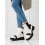 Zajímavé  kotníčkové boty bílé dámské na plochém podpatku