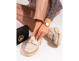 Trendy  polobotky dámské hnědé na plochém podpatku