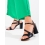 Designové dámské černé  sandály na širokém podpatku