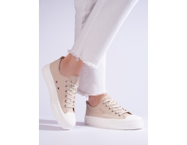 Trendy hnědé dámské  tenisky bez podpatku