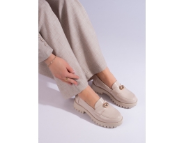 Trendy  mokasíny hnědé dámské bez podpatku