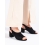 Pěkné  sandály dámské černé na širokém podpatku