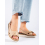Zajímavé  sandály dámské hnědé na klínku