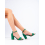 Výborné zelené  sandály dámské na širokém podpatku