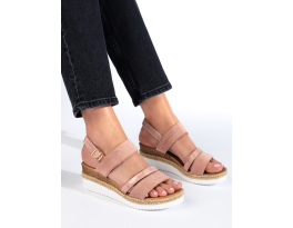 Výborné  sandály dámské růžové na klínku