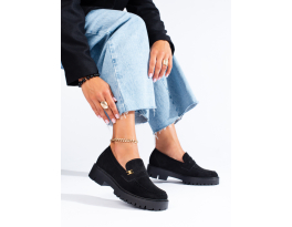 Trendy černé  polobotky dámské platforma