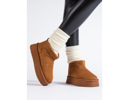 Trendy dámské  sněhule hnědé platforma