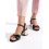 Pohodlné dámské  sandály černé na širokém podpatku