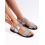 Klasické  sandály dámské stříbrné na plochém podpatku
