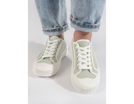 Stylové dámské  tenisky zelené bez podpatku