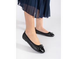 Trendy dámské  baleríny černé bez podpatku