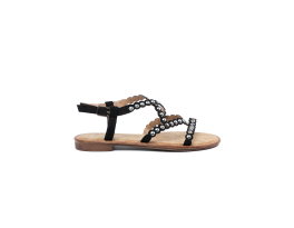 Trendy  sandály černé dámské bez podpatku