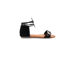 Trendy dámské černé  sandály bez podpatku