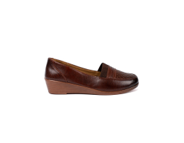 Trendy dámské hnědé  polobotky na klínku