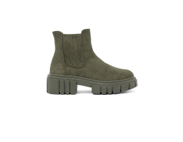Trendy  kotníčkové boty zelené dámské platforma
